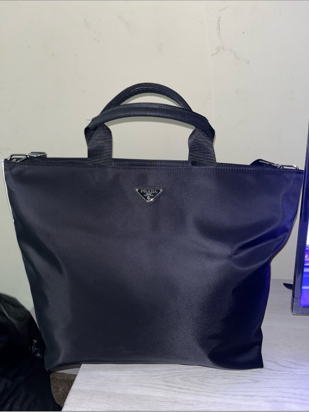 Cute fashion Black Nylon Top-Handle Briefcase Tote